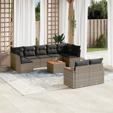  10-dijelni set vrtnih sofa od poliratana s jastucima sivi | shoptok.hr