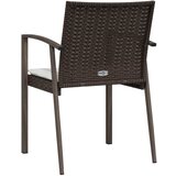  Vrtne stolice s jastucima 2 kom smeđe 56,5x57x83 cm poliratan | shoptok.hr