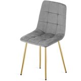 KARA stolica - svijetlosivi baršun / zlatne noge x 4 | shoptok.hr