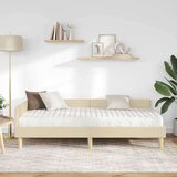  Kotni okvir postelje z matrico z vzmetnico 2 pcs krema blago, (5000123338) | Shoptok.si