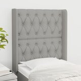 Uzglavlje s ušima svjetlosivo 83x16x118/128 cm od tkanine | shoptok.hr