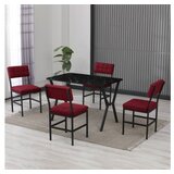 Hanah home Set Trpezarijski sto i 4 stolice Dubai Burgundy Black | Eponuda.com
