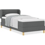vidaXL Box Spring postelja z vzmetnico - temno siva, 90x190 cm, tkanina | Shoptok.si