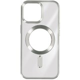 AVIZAR Silikonski ovitek MagSafe iPhone 15 Pro Chrome, serija ChroCam - srebrn, (20834357) Cene