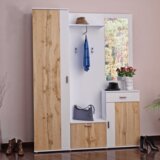 Kondela Komplet za predsobo, bela/hrast Wotan, AMALIA | Shoptok.si