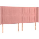 The Living Store vzglavje z ušesi roza 183x16x118/128 cm žamet - vzglavje, (21418811) | Shoptok.si