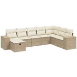 Maison Chic Seti vrtnega pohištva - Vrtna garnitura - Vrtni pohištvo set 8-delna z blazinami bež poli ratan, (21799819) | Shoptok.si