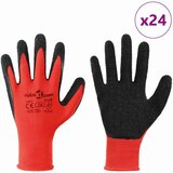 Rukavice za rad 24 pcs Crvena i Crna 7 / S Lateks premaz | Eponuda.com