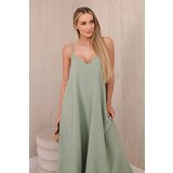 Kesi Włoski Muslin dress with straps light khaki | Shoptok.si