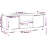 TV ormarić sivi 110 x 35 x 40 5 cm od masivne borovine | shoptok.hr