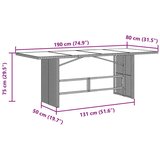  9-dijelni vrtni bistro set od poliratana s jastucima crni Crna 190 x 80 x 75 cm | shoptok.hr