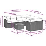  9-dijelni set vrtnih sofa s jastucima bež od poliratana | shoptok.hr