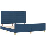  Krevetna konstrukcija s uzglavljem Plava 180 x 200 cm tkanina | shoptok.hr