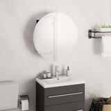  Kupaonski ormarić s okruglim ogledalom LED crni 40x40x17 5 cm | shoptok.hr