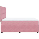  Box spring postelja z vzmetnico roza 160x200 cm žamet | Shoptok.si