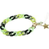 AVIZAR chunky cuban mesh in dragulj star phone, 35 cm - zelena/crna, (20649892) Cene