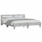  Okvir za krevet s uzglavljem i LED siva boja betona 180x200 cm | shoptok.hr