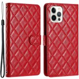 INORCO Za iPhone 12/12 Pro PU usnjen ovitek za telefon, denarnica, stojalo, šivanje, črta, tekstura romba, etui za telefon, (22033774) | Shoptok.si