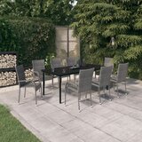  9-dijelni vrtni blagovaonski set sivo-crni | Eponuda.com