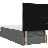 vidaXL Otomanski posteljni okvir z vzmetnico siv 90x200 cm blago | Shoptok.si