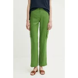 United Colors Of Benetton Lanene hlače zelena barva