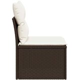  Vrtna sofa bez naslona za ruke s jastucima smeđa od poliratana | shoptok.hr