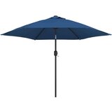  Zunanji senčnik z LED lučkami in jeklenim drogom 300 cm moder, (20693068) | Shoptok.si