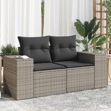  The living store vrtni kavč z blazinami 2-sedežni siv poli ratan - vrtni kavč, (21444018) Cene