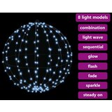 Lopta s 384 LED svjetlima 2 pcs Hladna bijela 60 cm Metal | shoptok.hr