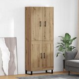 vidaXL Visok predalnik 2 pcs Umetni hrast Inženirski les in steklo | Shoptok.si