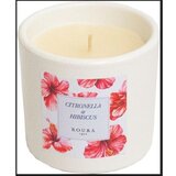 ROURA Sveča keramični lonček Citronela in hibiskus 340301.115.2, bela Cene