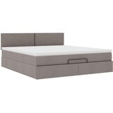  Otomanski krevet s madracem smeđesivi 180x200 cm od tkanine | shoptok.hr