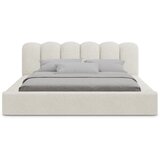 Makamii Kremno bela oblazinjena zakonska postelja s prostorom za shranjevanje z letvenim dnom 160x200 cm Mano – | Shoptok.si