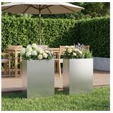 vidaXL Vrtna saksija 2 kom. Srebrna 50 x 20 x 75 cm Pocinčani čelik - Pocinčani čelik 50 x 20 x 75 cm 2 | shoptok.hr