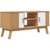 vidaXL TV omarica OLDEN bela in rjava114x43x57 cm trdna borovina, (21143578) Cene