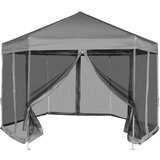  Heksagonalni Pop-Up Šator sa 6 Panela Sivi 3,6x3,1 m | shoptok.hr