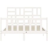  Kreveta s uzglavljem bijeli 140 x 190 cm od masivnog drva | shoptok.hr