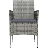  7-dijelni vrtni blagovaonski set s jastucima sivo-crni Siva Dužina stola 140 cm | shoptok.hr