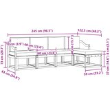  Set vanjskih sofa 5 kom. Prirodna i svijetlo siva Smeđa 245 x 122,5 x 73 cm | Shoptok.si