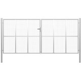  Vrtna vrata od pocinčanog čelika 400x175 cm srebrne boje | shoptok.hr