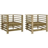  The Living Store Vrtni stoli 2 kosa impregnirana borovina - Vrtni Stol, (21443884) | Shoptok.si