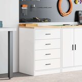 vidaXL Garažni ormar za odlaganje bijeli 60x51x85 cm masivne borovine | shoptok.hr
