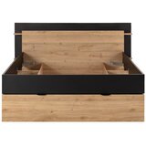 Marckeric Crni/u prirodnoj boji bračni krevet u dekoru hrasta s prostorom za odlaganje bez podnice 140x190 cm Albo – | shoptok.hr