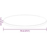  Gornji dio stola Tamno smeđa Ø 70 x 2,5 cm Čvrsto Hrastovo Drvo | shoptok.hr