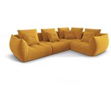 Micadoni Rumena kotna sedežna garnitura iz tkanine bouclé (desni kot/v obliki črke L) Bloom – Home | Shoptok.si