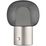 Aluminijasta LED namizna svetilka v srebrni barvi s steklenim senčilom (višina 32 cm) Iris –