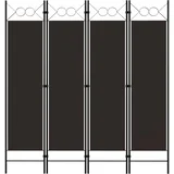 pregrada s 4 panela smeđa 160 x 180 cm