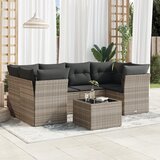 vidaXL 7-dijelni set vrtnih sofa svjetlosivi od poliratana | shoptok.hr