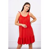 Kesi Dress with thin straps red Cene
