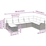 vidaXL 8 Delni Set Vrtnega Kavča s Blazinami Bež Poli Ratan | Shoptok.si